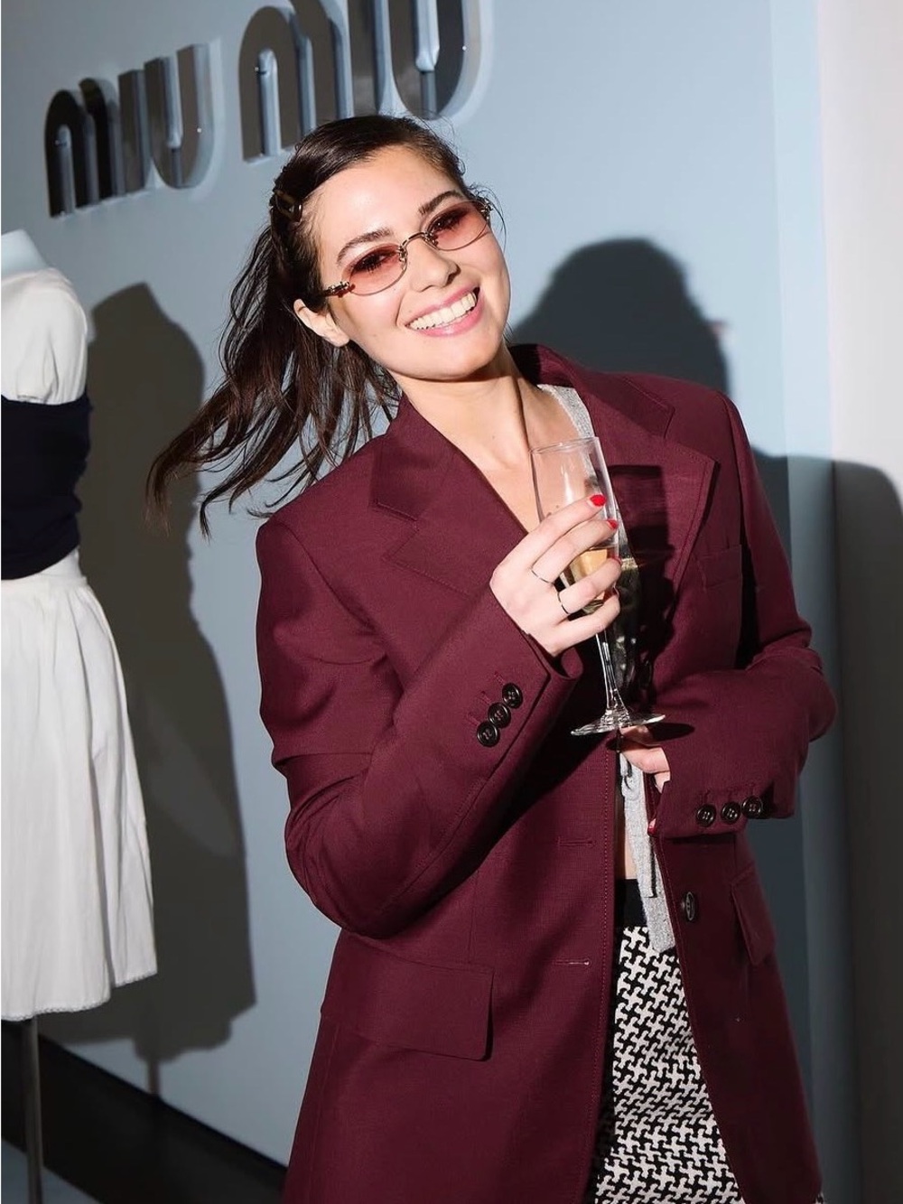 Miu Miu Rose Pink Sunglasses along with velvet case